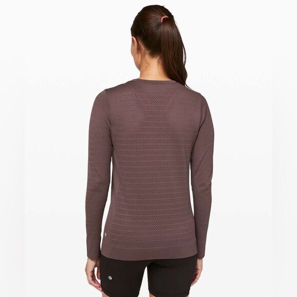 EUC Lululemon Breeze By Long Sleeve *Squad in Cherry Cola - Picture 2 of 11